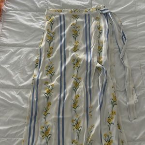 Floral Side Tie Maxi Skirt